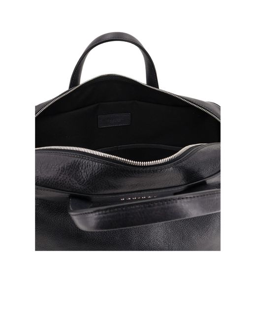 Orciani Black Zipper Briefcase for men