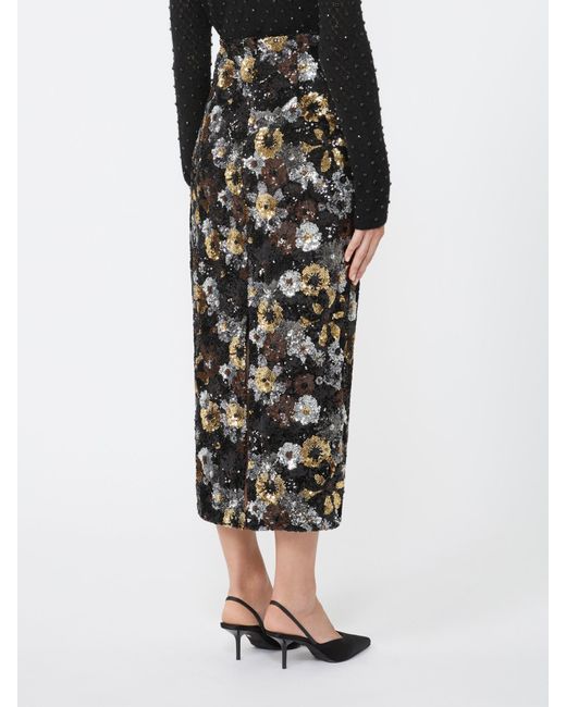Max Mara Black Sequin Pencil Skirt