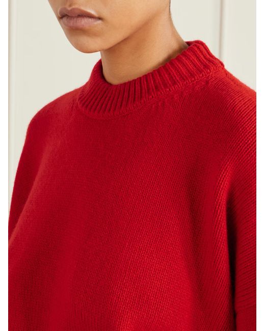 The Elder Statesman Red Pali Cashmere Sweater
