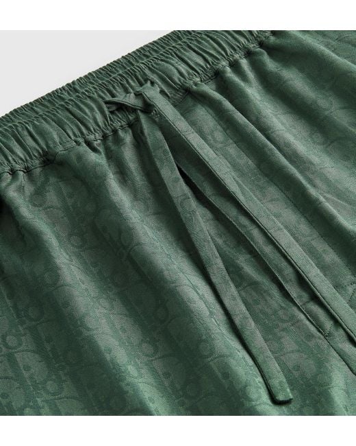 Dior Green Oblique Jacquard Shorts for men