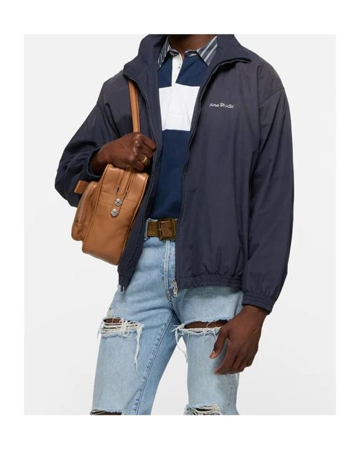 Acne Blue Olando Cotton Poplin Full-Zip Jacket for men
