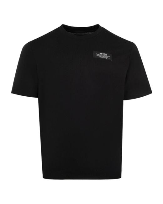 Amiri Black Logo Printed Crewneck T-Shirt for men