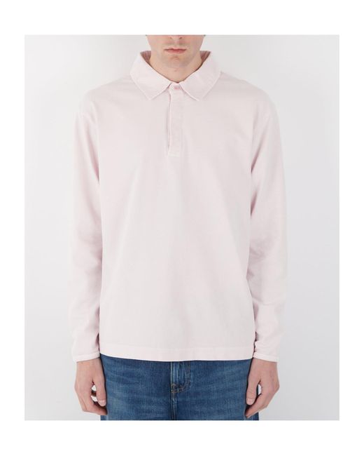 sunflower Pink Long-Sleeved Polo Shirt for men