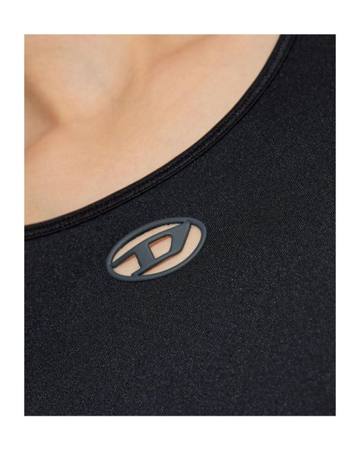 DIESEL Blue Oval D Cut Out Logo Bodysuit