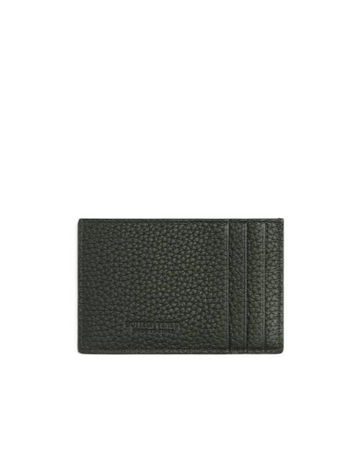 Bottega Veneta Gray Intrecciato Logo Detailed Card Case for men