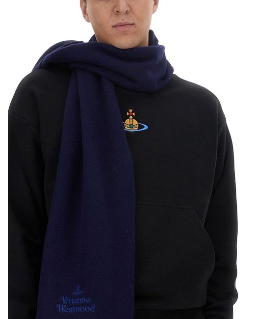 Vivienne Westwood Black Embroidered Scarf