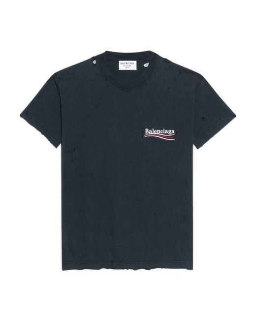 Balenciaga Blue T-Shirt Political Campaign Small Fit Da Donna