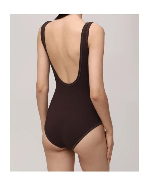 Jil Sander Brown Backless One-Piece Swimsuit