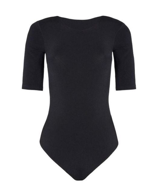 Wolford Black Half-Sleeve Bodysuit