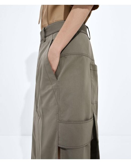 Bottega Veneta Natural Cotton And Silk Gabardine Skirt