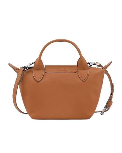 Longchamp Brown Le Pliage Xtra Small Top Handle Bag