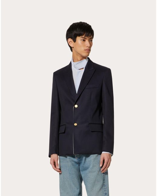 Valentino Blue Single Breasted Long Sleeved Blazer for men