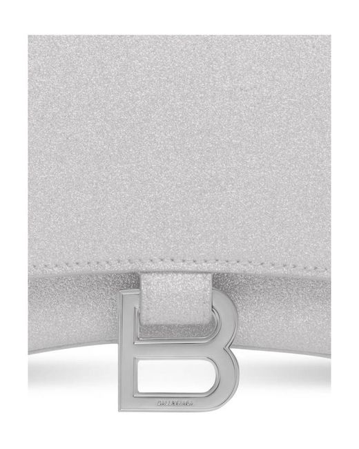 Balenciaga White Portafoglio Hourglass Xs Con Catena