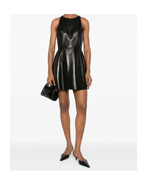 Givenchy Black Sleeveless Leather Mini Dress