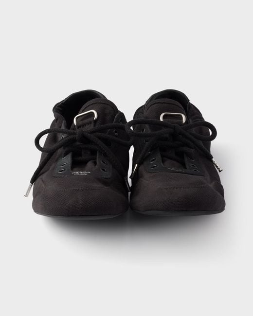 Prada Black Collapse Lace-Up Sneakers