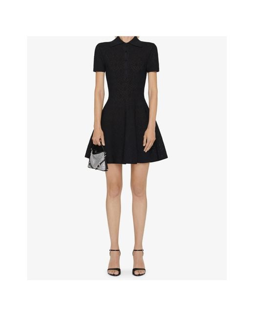 Givenchy Black Jacquard Mini Shirt Dress