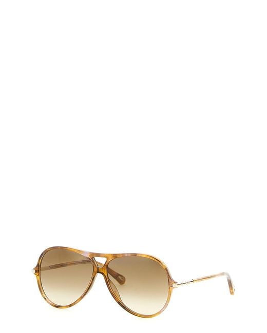 Chloé Metallic Chloé Eyewear Pilot Sunglasses