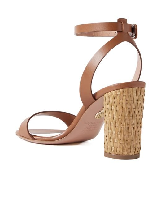 Aquazzura Pink Solid Color Leather Sandals