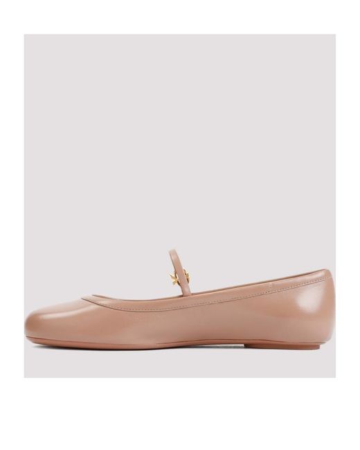 Gianvito Rossi Pink Carla Buckle-Strap Ballerina Shoes