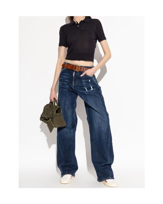 DSquared² Blue Loose Twist Relaxed Jeans
