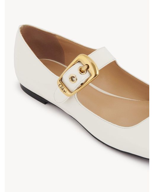 Chloé White Chloé Polly Ballerina Flats