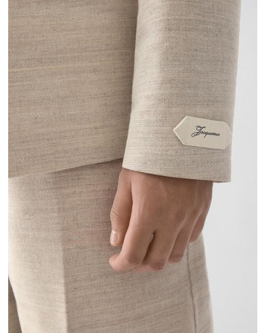 Jacquemus Natural Bastide Straight Hem Wrap-Front Blazer for men