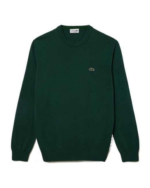 Lacoste Green Logo Patch Crewneck Sweatshirt for men