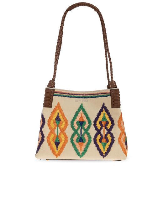 Etro Metallic Libra Embroidered Shoulder Bag
