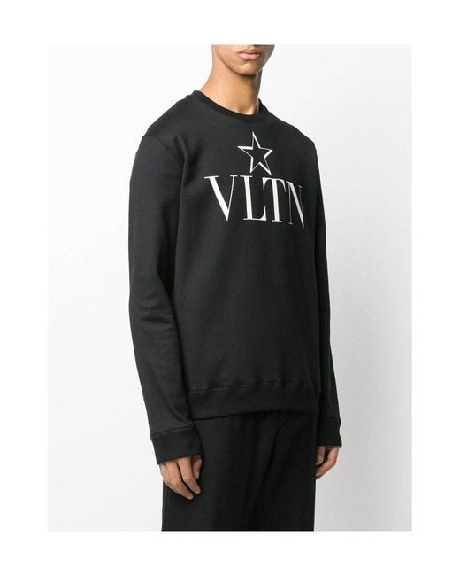 Valentino Black Logo Printed Sweater for men