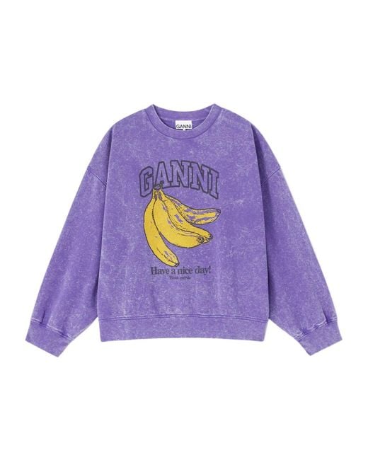 Ganni Purple Retro Washed Sweatshirt