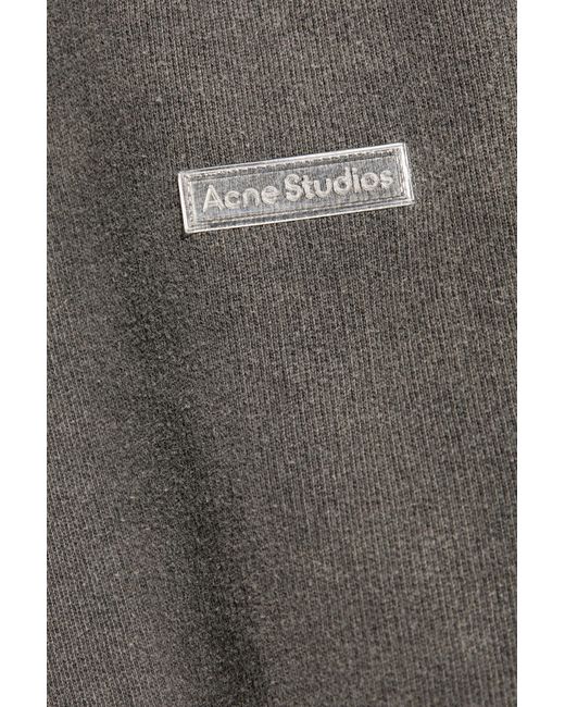 Acne Gray Logo Patch Crewneck Sweatshirt for men