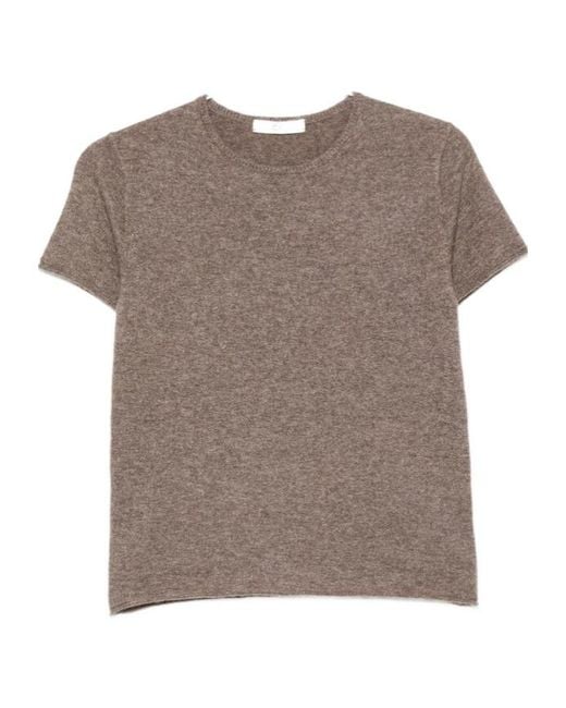Co. Brown Ribbed-Trim T-Shirt