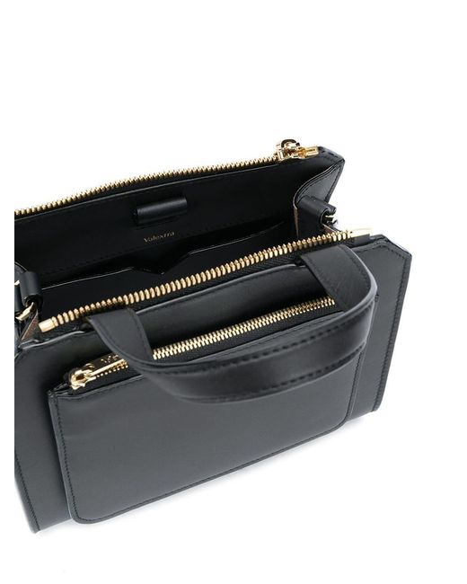 Valextra Black Mini Top Handle Bag
