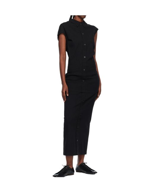 Issey Miyake Black Button-Fastening Short-Sleeve Top