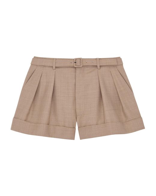 Saint Laurent Natural Belted Tailored Shorts for men