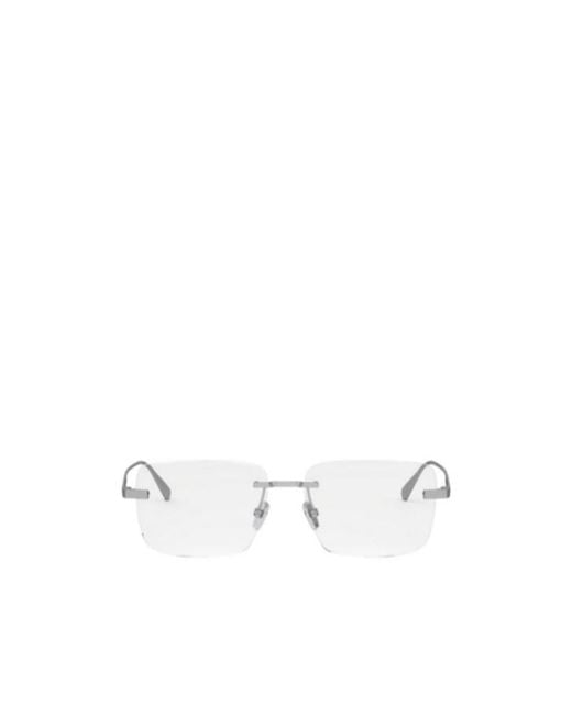 BVLGARI White Bulgari Rectangular Frame Glasses for men
