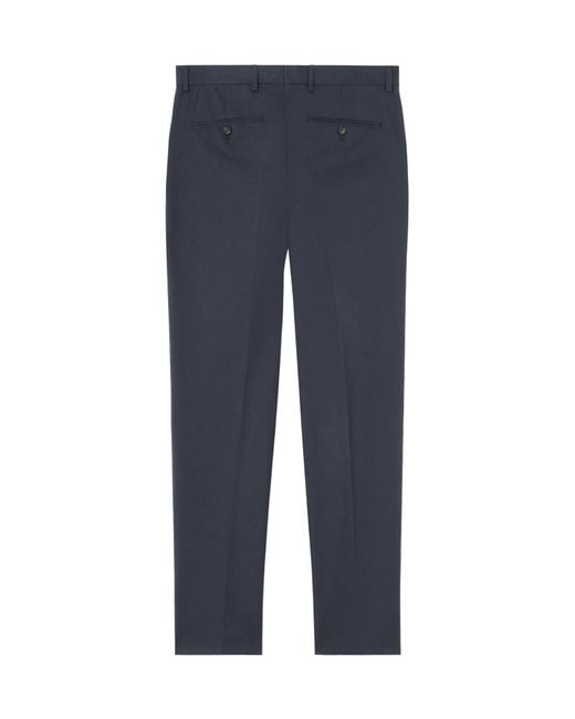 Loro Piana Blue Jarno Pressed Crease Trousers for men