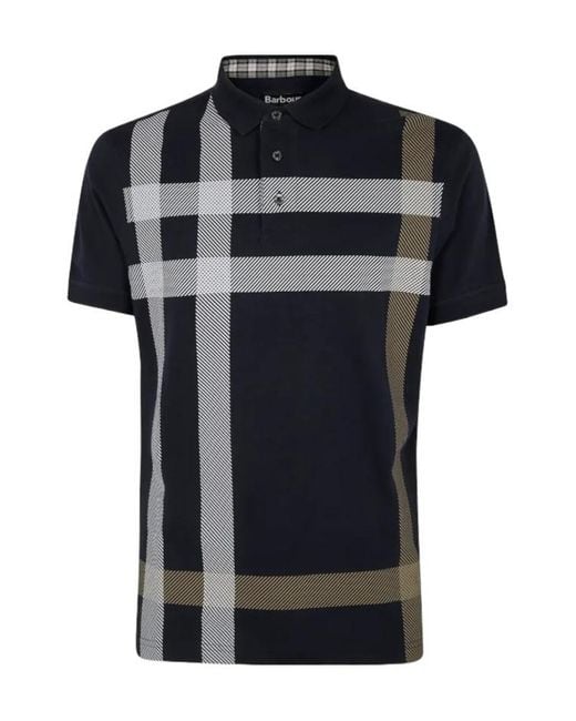 Barbour Black Checkered Polo Shirt