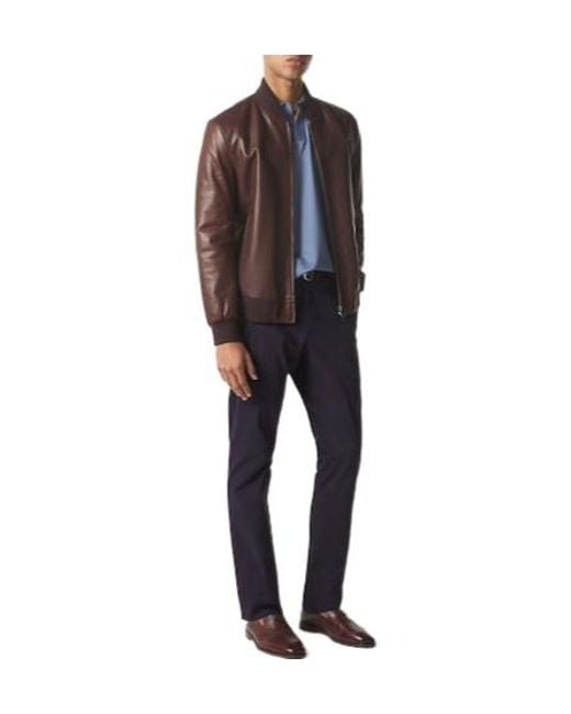 Brioni Blue Minimalist V-Neck Polo Shirt for men