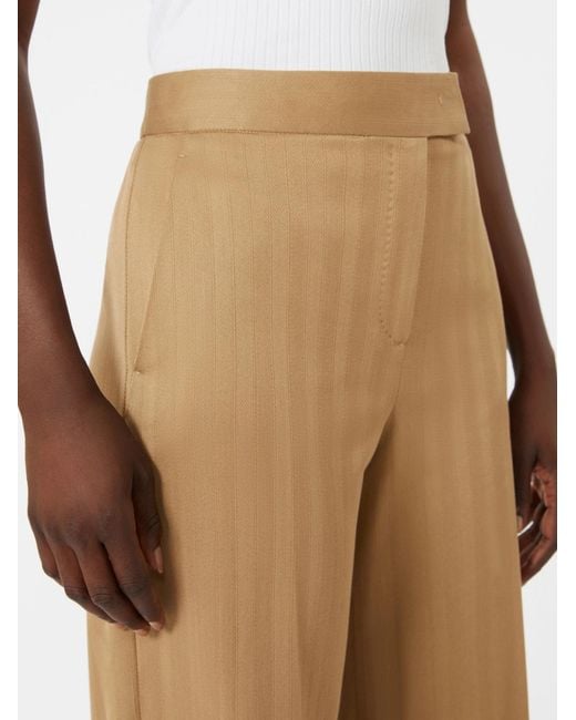 Max Mara Natural Mxmoliato High Waisted Wide-Leg Pants