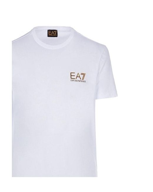 Emporio Armani White Logo-Print T-Shirt for men
