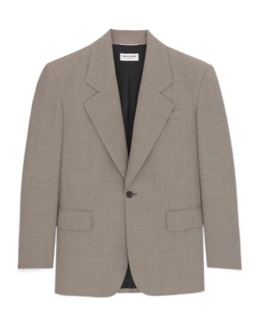 Saint Laurent Brown Single-Breasted Oversized Blazer for men