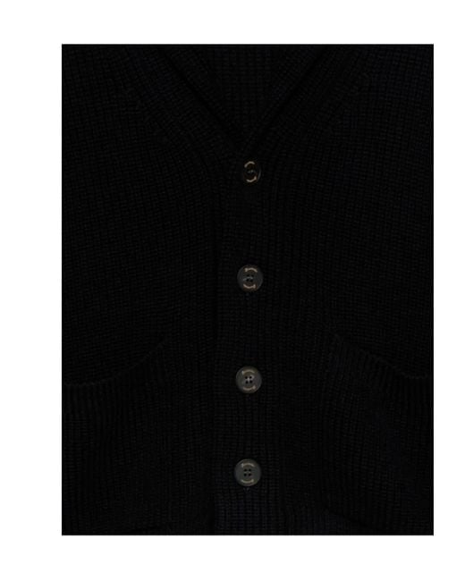 Drumohr Black Shawl-Collar Buttoned Cardigan for men
