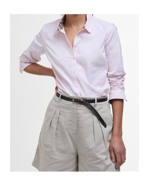 Barbour White Derwent Long-Sleeved Shirt