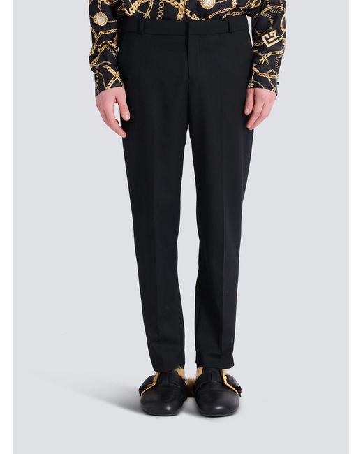 Balmain Gray Pleat Detailed Trousers for men