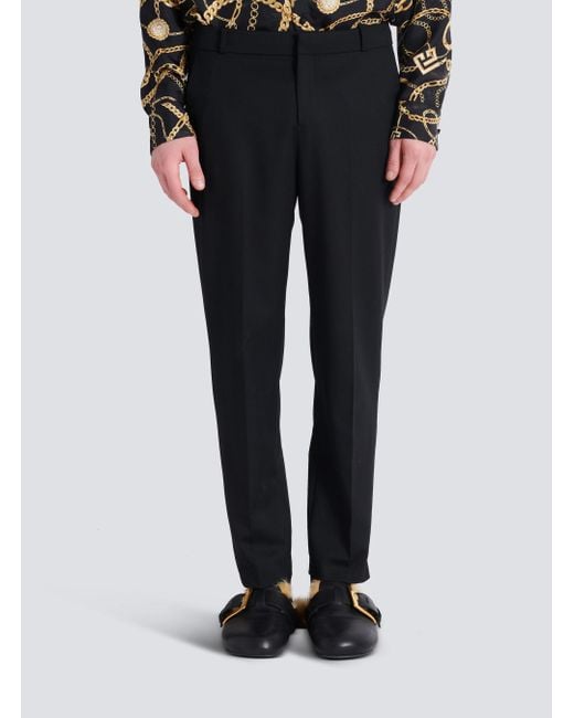 Balmain Gray Pleat Detailed Trousers for men
