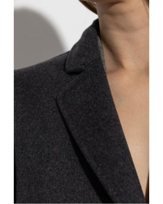 Tom Ford Black Single-Breasted Wool Coat