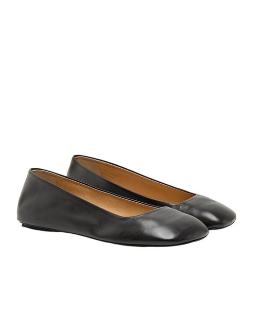 Marsèll Black Marsèll Square Toe Slip-On Ballerina Shoes