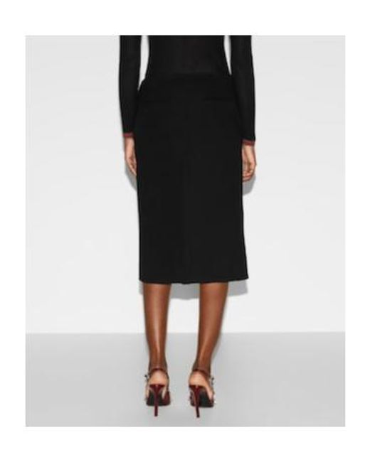 Gucci Black Crêpe Slit Detailed Skirt