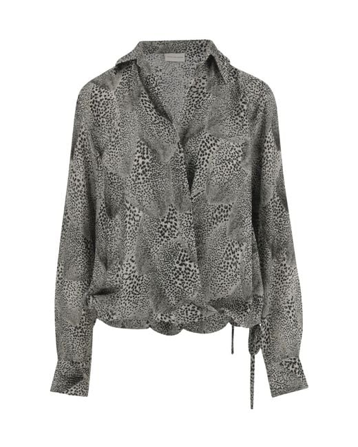Dries Van Noten Gray Long-Sleeved Shirt